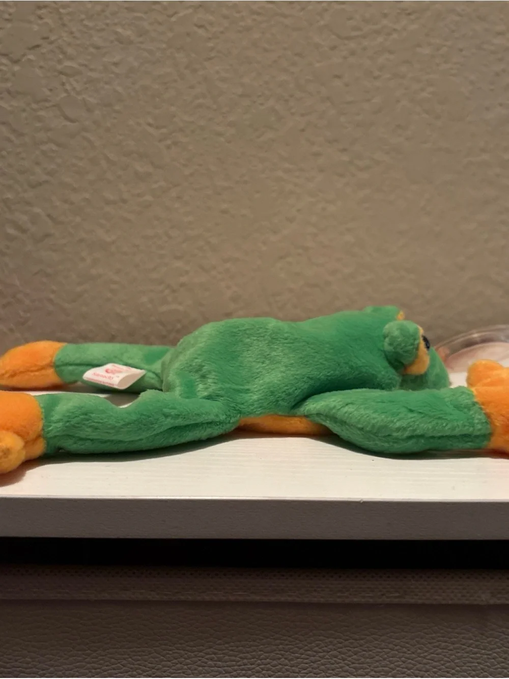 Ty Green and Orange Frog Plush Beanie